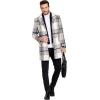 imageCOOFANDY Mens Wool Blend Coat with Detachable Plaid Scarfs Notched Collar Single Breasted Pea Coat Trench OvercoatBbrown Plaid