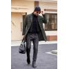 imageCOOFANDY Mens Wool Blend Coat with Detachable Plaid Scarfs Notched Collar Single Breasted Pea Coat Trench OvercoatBlack Plaid