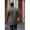 imageCOOFANDY Mens Wool Blend Coat with Detachable Plaid Scarfs Notched Collar Single Breasted Pea Coat Trench OvercoatBlack Plaid