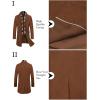 imageCOOFANDY Mens Wool Blend Coat with Detachable Plaid Scarfs Notched Collar Single Breasted Pea Coat Trench OvercoatBrown