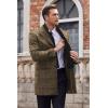 imageCOOFANDY Mens Wool Blend Coat with Detachable Plaid Scarfs Notched Collar Single Breasted Pea Coat Trench OvercoatBrown Plaid