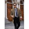 imageCOOFANDY Mens Wool Blend Coat with Detachable Plaid Scarfs Notched Collar Single Breasted Pea Coat Trench OvercoatBrown Plaid