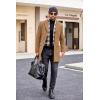 imageCOOFANDY Mens Wool Blend Coat with Detachable Plaid Scarfs Notched Collar Single Breasted Pea Coat Trench OvercoatCoffee