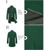 imageCOOFANDY Mens Wool Blend Coat with Detachable Plaid Scarfs Notched Collar Single Breasted Pea Coat Trench OvercoatGreen