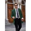 imageCOOFANDY Mens Wool Blend Coat with Detachable Plaid Scarfs Notched Collar Single Breasted Pea Coat Trench OvercoatGreen