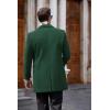 imageCOOFANDY Mens Wool Blend Coat with Detachable Plaid Scarfs Notched Collar Single Breasted Pea Coat Trench OvercoatGreen