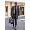 imageCOOFANDY Mens Wool Blend Coat with Detachable Plaid Scarfs Notched Collar Single Breasted Pea Coat Trench OvercoatGrey