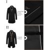 imageCOOFANDY Mens Wool Blend Coat with Detachable Plaid Scarfs Notched Collar Single Breasted Pea Coat Trench OvercoatGrey