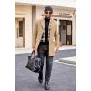 imageCOOFANDY Mens Wool Blend Coat with Detachable Plaid Scarfs Notched Collar Single Breasted Pea Coat Trench OvercoatKhaki
