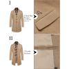 imageCOOFANDY Mens Wool Blend Coat with Detachable Plaid Scarfs Notched Collar Single Breasted Pea Coat Trench OvercoatKhaki