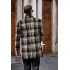 imageCOOFANDY Mens Wool Blend Coat with Detachable Plaid Scarfs Notched Collar Single Breasted Pea Coat Trench OvercoatKhaki Plaid