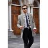 imageCOOFANDY Mens Wool Blend Coat with Detachable Plaid Scarfs Notched Collar Single Breasted Pea Coat Trench OvercoatLight Grey