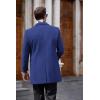 imageCOOFANDY Mens Wool Blend Coat with Detachable Plaid Scarfs Notched Collar Single Breasted Pea Coat Trench OvercoatNavy