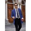 imageCOOFANDY Mens Wool Blend Coat with Detachable Plaid Scarfs Notched Collar Single Breasted Pea Coat Trench OvercoatNavy