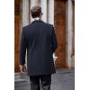 imageCOOFANDY Mens Wool Blend Coat with Detachable Plaid Scarfs Notched Collar Single Breasted Pea Coat Trench OvercoatNavy Blue