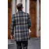 imageCOOFANDY Mens Wool Blend Coat with Detachable Plaid Scarfs Notched Collar Single Breasted Pea Coat Trench OvercoatNavy Plaid