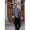 imageCOOFANDY Mens Wool Blend Coat with Detachable Plaid Scarfs Notched Collar Single Breasted Pea Coat Trench OvercoatNavy Plaid