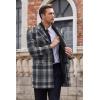 imageCOOFANDY Mens Wool Blend Coat with Detachable Plaid Scarfs Notched Collar Single Breasted Pea Coat Trench OvercoatNavy Plaid