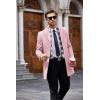 imageCOOFANDY Mens Wool Blend Coat with Detachable Plaid Scarfs Notched Collar Single Breasted Pea Coat Trench OvercoatPink