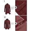 imageCOOFANDY Mens Wool Blend Coat with Detachable Plaid Scarfs Notched Collar Single Breasted Pea Coat Trench OvercoatRed Plaid