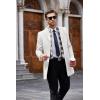 imageCOOFANDY Mens Wool Blend Coat with Detachable Plaid Scarfs Notched Collar Single Breasted Pea Coat Trench OvercoatWhite