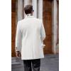 imageCOOFANDY Mens Wool Blend Coat with Detachable Plaid Scarfs Notched Collar Single Breasted Pea Coat Trench OvercoatWhite