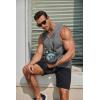 imageCOOFANDY Mens Workout Hooded Tank Tops Sleeveless Gym Hoodies Cotton Muscle Cut Off Shirt Bodybuilding Henley ShirtsDark Grey