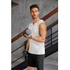 imageCOOFANDY Mens Workout Hooded Tank Tops Sleeveless Gym Hoodies Cotton Muscle Cut Off Shirt Bodybuilding Henley ShirtsWhite