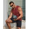 imageCOOFANDY Mens Workout Hooded Tank Tops Sleeveless Gym Hoodies Cotton Muscle Cut Off Shirt Bodybuilding Henley ShirtsWine Red