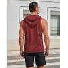 imageCOOFANDY Mens Workout Hooded Tank Tops Sleeveless Gym Hoodies Cotton Muscle Cut Off Shirt Bodybuilding Henley ShirtsWine Red
