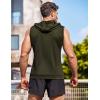imageCOOFANDY Mens Workout Hooded Tank Tops Zip Up Sleeveless Hoodie Bodybuilding Fitness Gym Muscle Cut Off T ShirtArmy Green