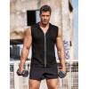 imageCOOFANDY Mens Workout Hooded Tank Tops Zip Up Sleeveless Hoodie Bodybuilding Fitness Gym Muscle Cut Off T ShirtBlack