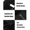 imageCOOFANDY Mens Workout Hooded Tank Tops Zip Up Sleeveless Hoodie Bodybuilding Fitness Gym Muscle Cut Off T ShirtBlack