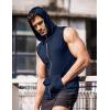 imageCOOFANDY Mens Workout Hooded Tank Tops Zip Up Sleeveless Hoodie Bodybuilding Fitness Gym Muscle Cut Off T ShirtBlue
