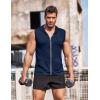imageCOOFANDY Mens Workout Hooded Tank Tops Zip Up Sleeveless Hoodie Bodybuilding Fitness Gym Muscle Cut Off T ShirtBlue