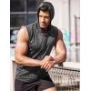 imageCOOFANDY Mens Workout Hooded Tank Tops Zip Up Sleeveless Hoodie Bodybuilding Fitness Gym Muscle Cut Off T ShirtDark Charcoal Grey