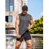 imageCOOFANDY Mens Workout Hooded Tank Tops Zip Up Sleeveless Hoodie Bodybuilding Fitness Gym Muscle Cut Off T ShirtDark Charcoal Grey