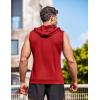 imageCOOFANDY Mens Workout Hooded Tank Tops Zip Up Sleeveless Hoodie Bodybuilding Fitness Gym Muscle Cut Off T ShirtRed