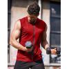 imageCOOFANDY Mens Workout Hooded Tank Tops Zip Up Sleeveless Hoodie Bodybuilding Fitness Gym Muscle Cut Off T ShirtRed