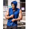 imageCOOFANDY Mens Workout Hooded Tank Tops Zip Up Sleeveless Hoodie Bodybuilding Fitness Gym Muscle Cut Off T ShirtSnorkel Blue