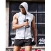 imageCOOFANDY Mens Workout Hooded Tank Tops Zip Up Sleeveless Hoodie Bodybuilding Fitness Gym Muscle Cut Off T ShirtWhite