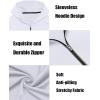 imageCOOFANDY Mens Workout Hooded Tank Tops Zip Up Sleeveless Hoodie Bodybuilding Fitness Gym Muscle Cut Off T ShirtWhite