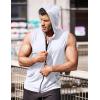 imageCOOFANDY Mens Workout Hooded Tank Tops Zip Up Sleeveless Hoodie Bodybuilding Fitness Gym Muscle Cut Off T ShirtWhite