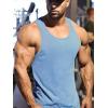 imageCOOFANDY Mens Workout Tank Tops 2 Pack Gym Muscle Sleeveless Shirt Casual Stringer Athletic Tee Shirts SummerDark Grey Light Blue