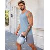 imageCOOFANDY Mens Workout Tank Tops 2 Pack Y Back Sleeveless Shirts Gym Muscle T Shirt Bodybuidling Athletic Stringer TeeBlackLight Blue