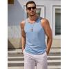 imageCOOFANDY Mens Workout Tank Tops 2 Pack Y Back Sleeveless Shirts Gym Muscle T Shirt Bodybuidling Athletic Stringer TeeBlackLight Blue