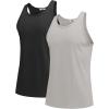 imageCOOFANDY Mens Workout Tank Tops 2 Pack Y Back Sleeveless Shirts Gym Muscle T Shirt Bodybuidling Athletic Stringer TeeBlackLight Grey