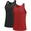 imageCOOFANDY Mens Workout Tank Tops 2 Pack Y Back Sleeveless Shirts Gym Muscle T Shirt Bodybuidling Athletic Stringer TeeBlackWine Red