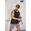 imageCOOFANDY Mens Workout Tank Tops 2 Pack Y Back Sleeveless Shirts Gym Muscle T Shirt Bodybuidling Athletic Stringer TeeKhakiBlack