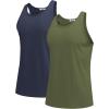 imageCOOFANDY Mens Workout Tank Tops 2 Pack Y Back Sleeveless Shirts Gym Muscle T Shirt Bodybuidling Athletic Stringer TeeNavy BlueArmy Green